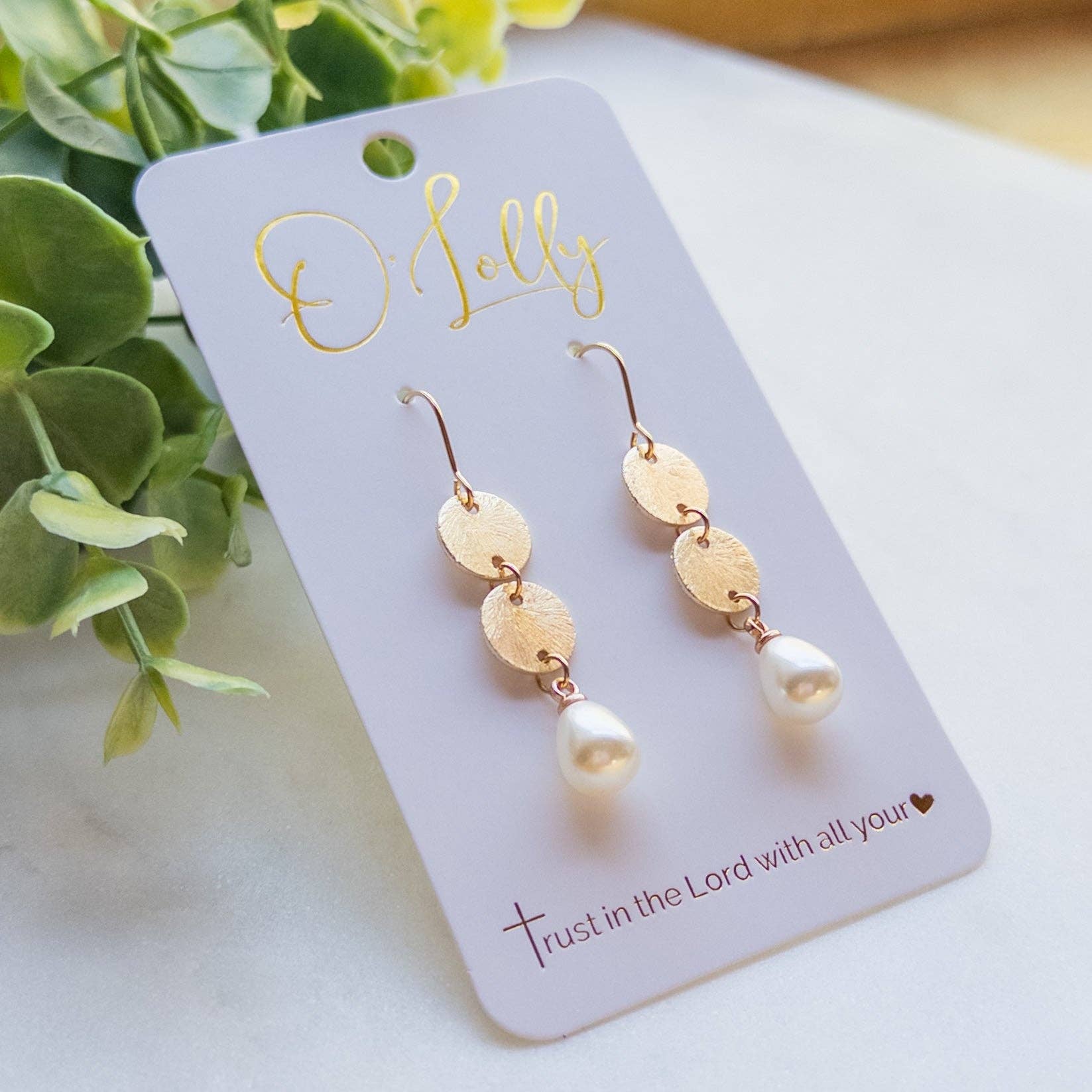 Kimberly Textured Discs Pearl Dangle Earrings