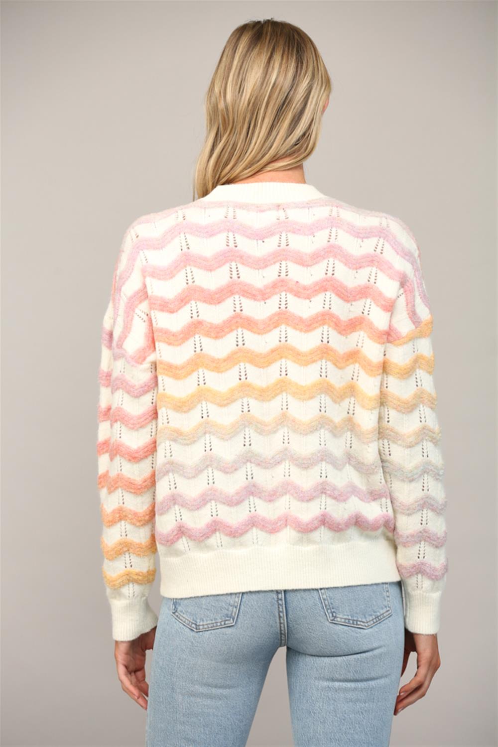 Lara Multi Wavy Stripe Sweater