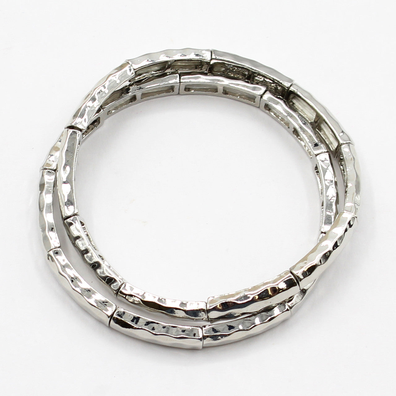 2 Hammered Stretch Bracelet