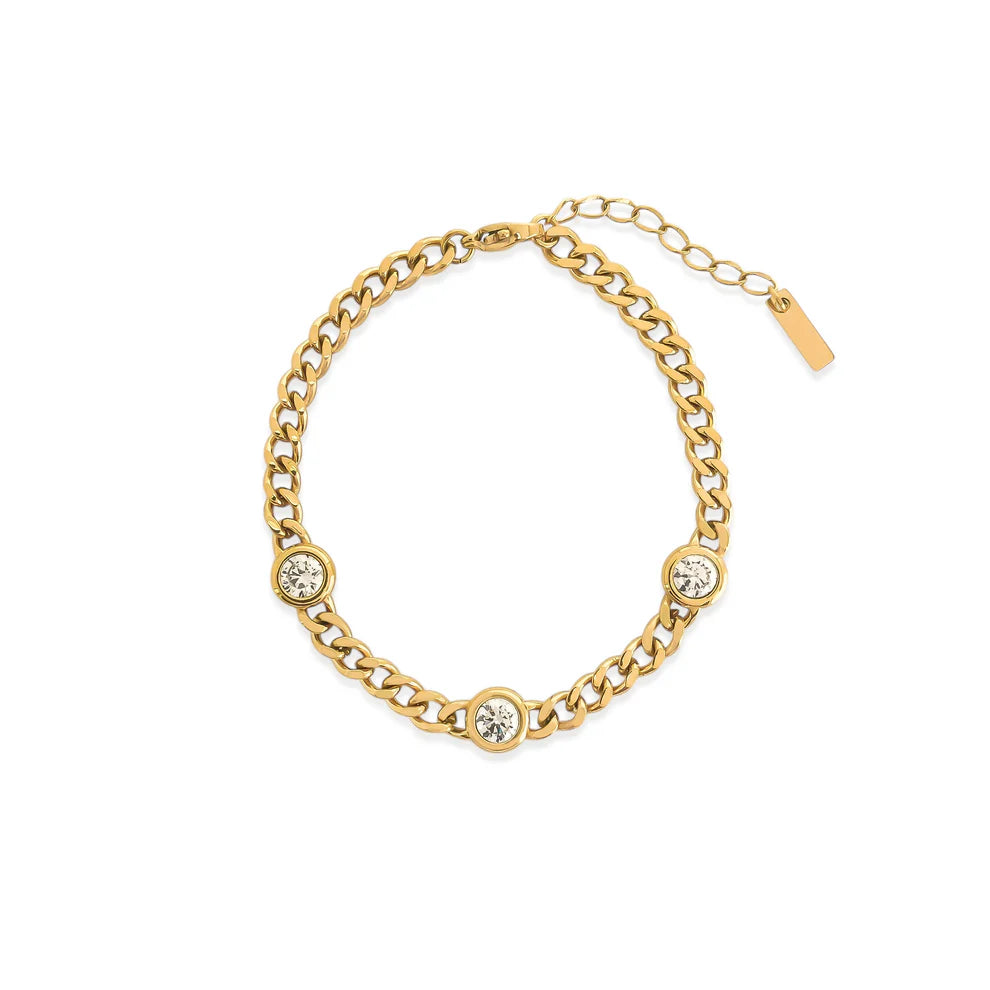 3 Station CZ Bracelet