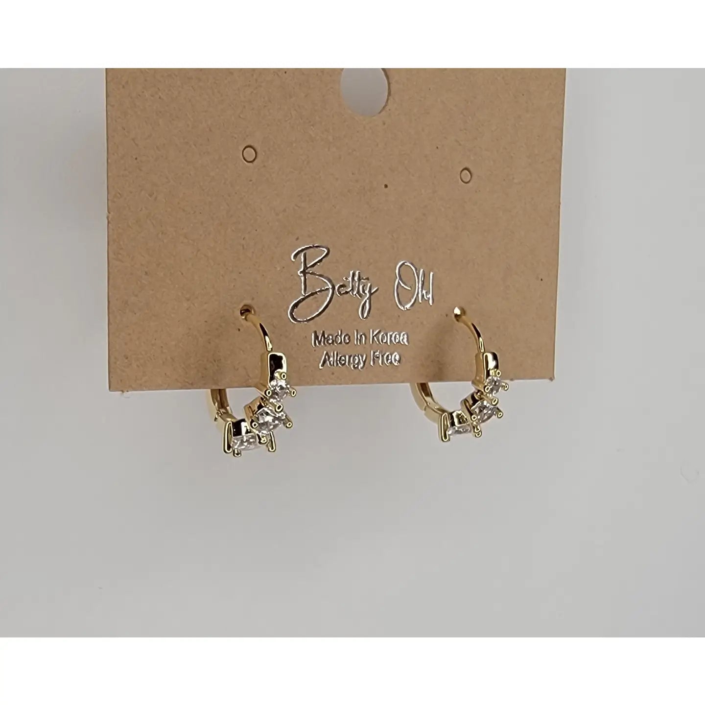 3 Stone Huggie Hoops