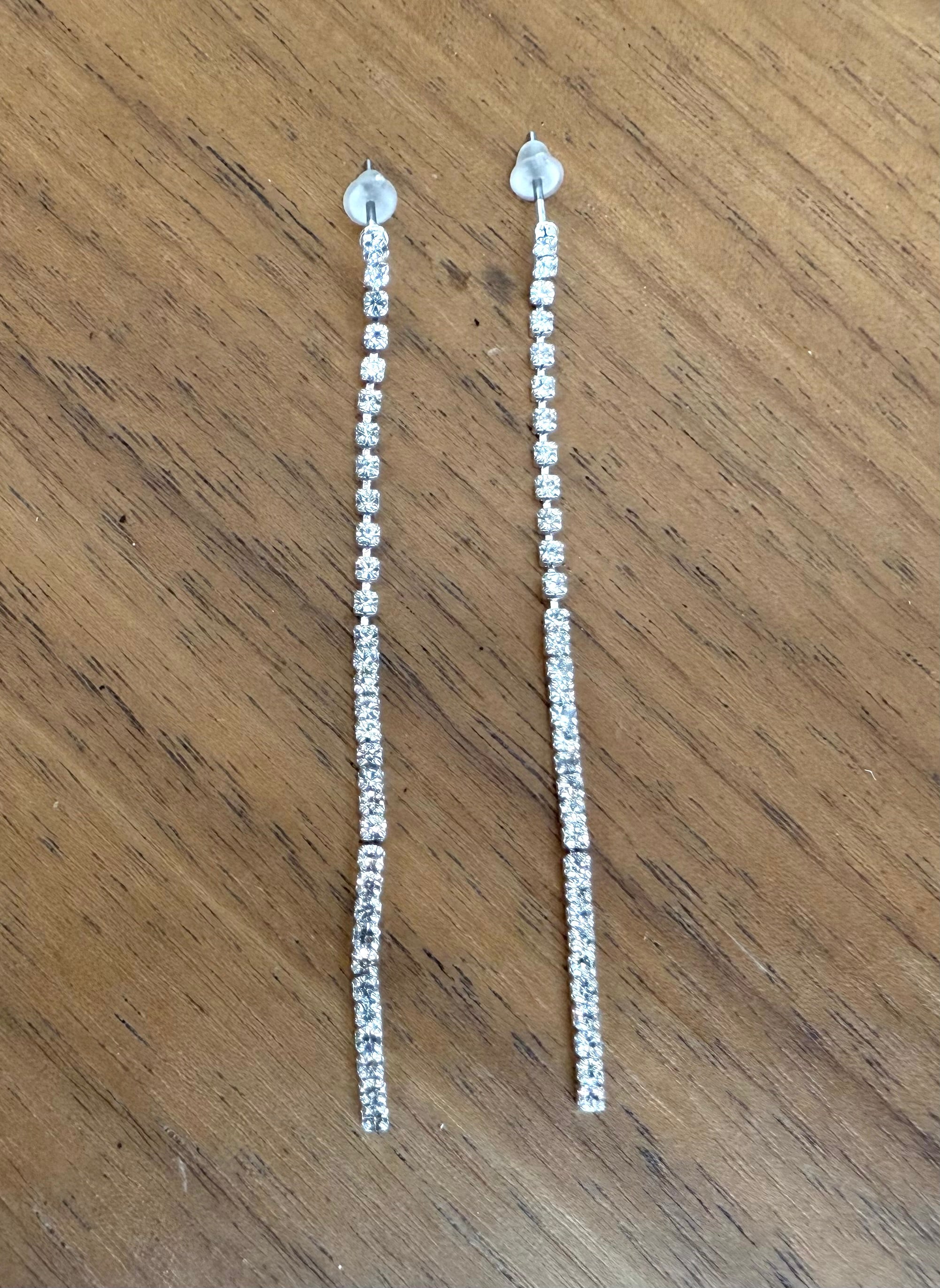 Crystal Line Dangle Earrings