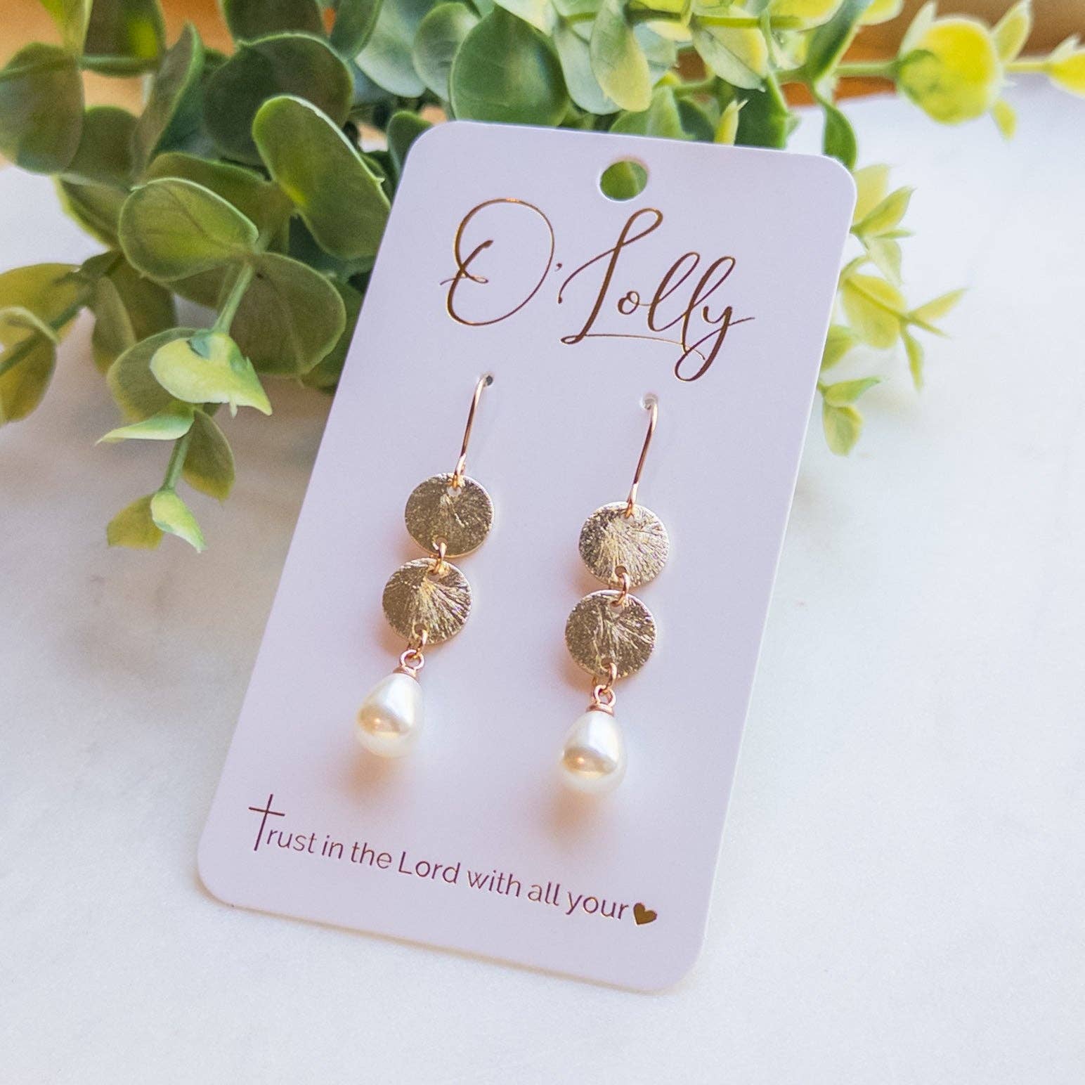 Kimberly Textured Discs Pearl Dangle Earrings