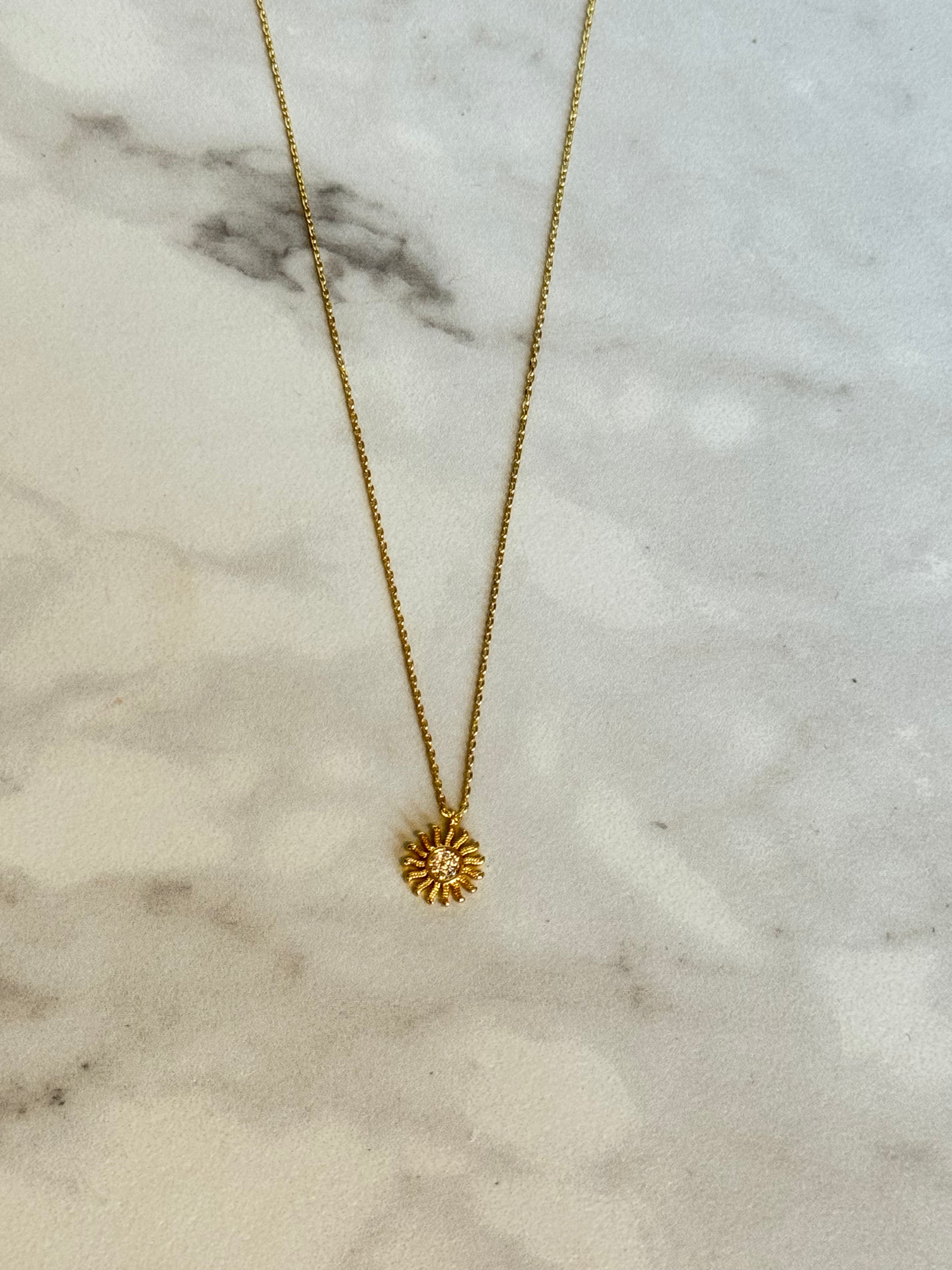 Textured Sun Necklace