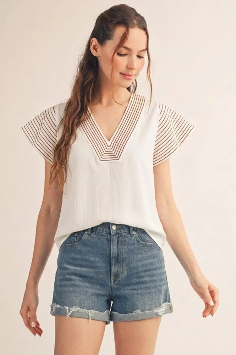 Abilene Stitch Trim Top