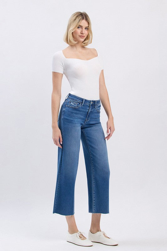 Aileeah Slim Wide Crop Jeans