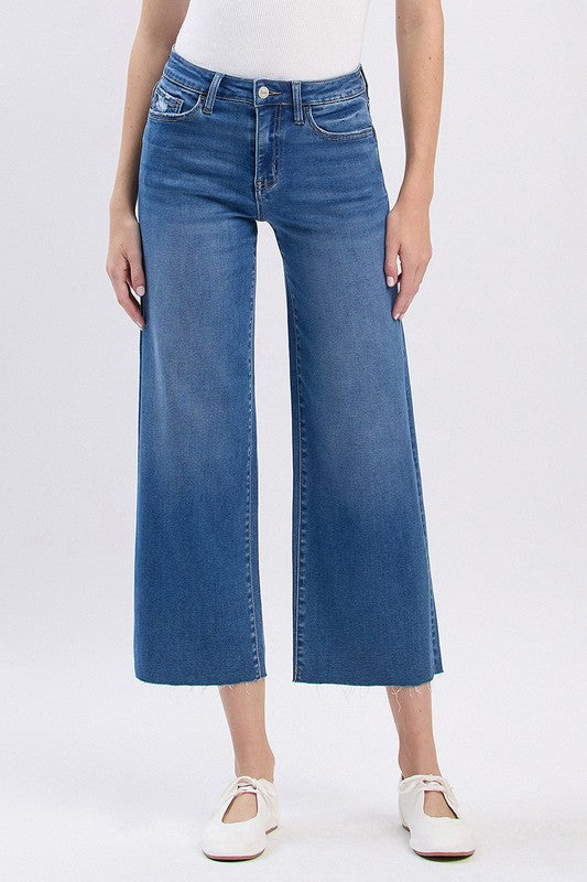 Aileeah Slim Wide Crop Jeans