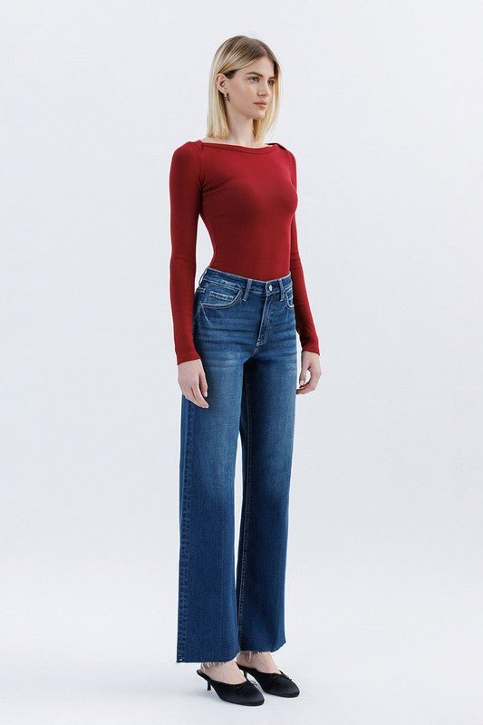 Aileeah Dark Long Slim Wide Jeans