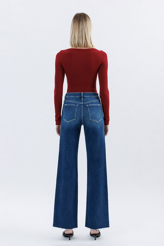 Aileeah Dark Long Slim Wide Jeans