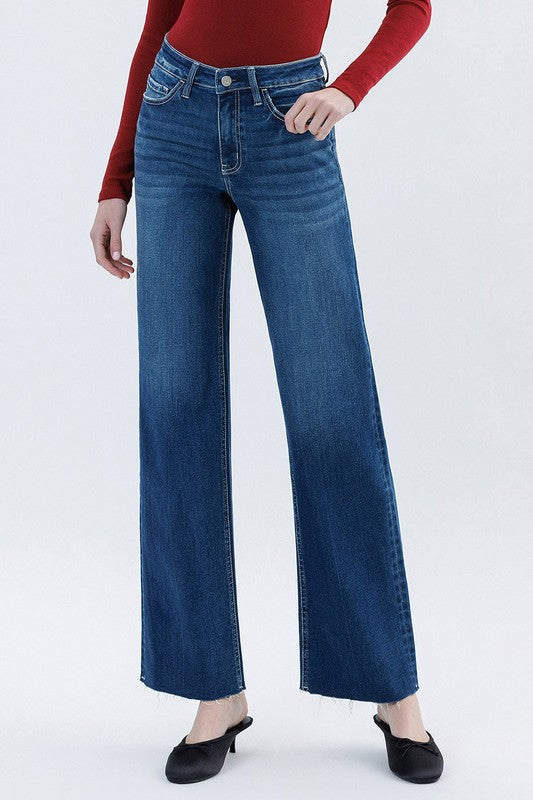 Aileeah Dark Long Slim Wide Jeans