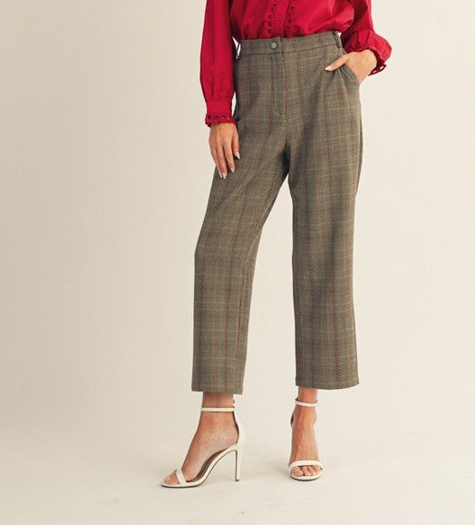 Aileen Cropped Plaid Pants