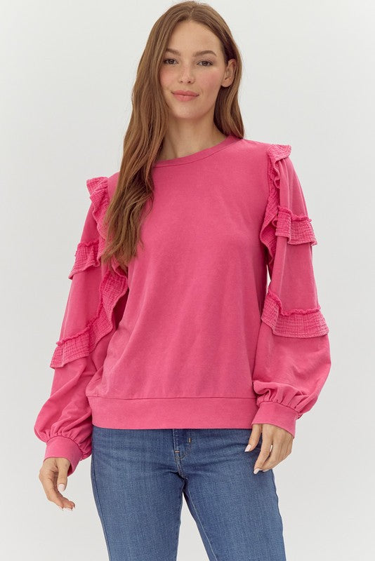 Alexa Washed Ruffle Top