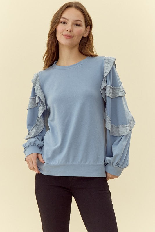 Alexa Washed Ruffle Top