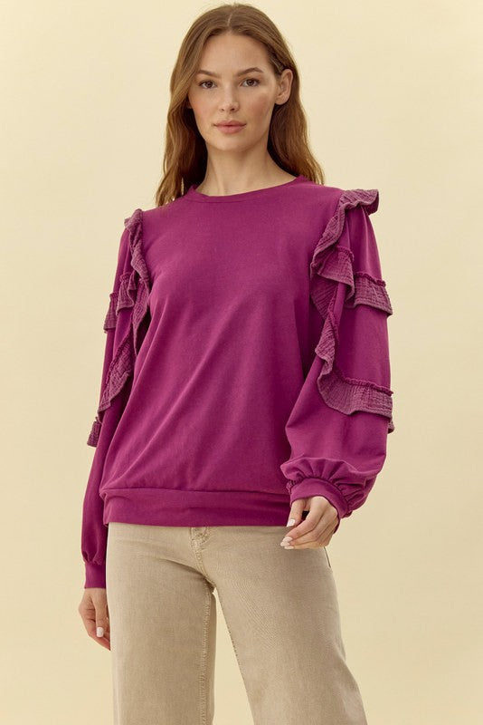 Alexa Washed Ruffle Top