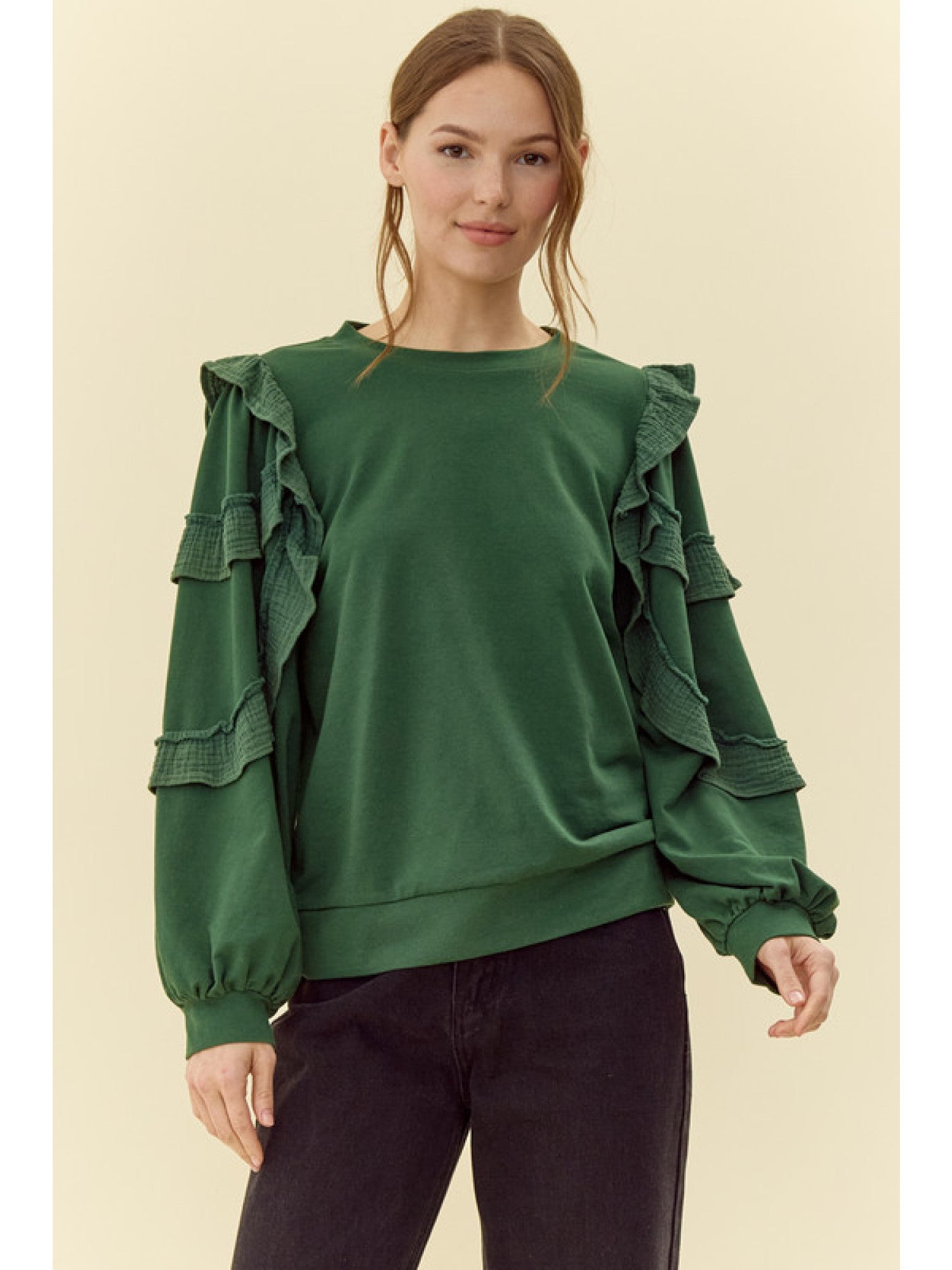 Alexa Washed Ruffle Top