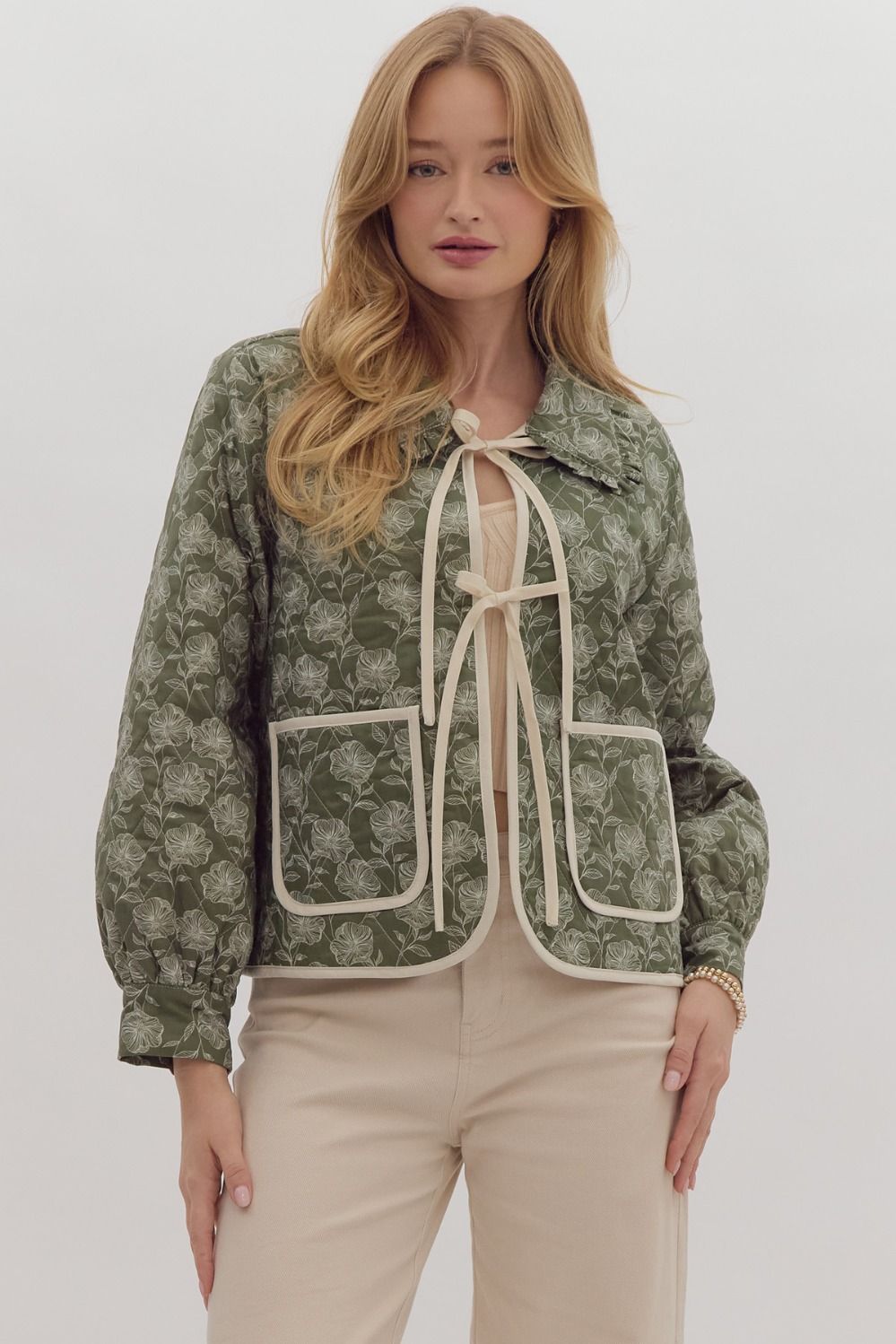 Alice Floral Quilted Tie Jacket