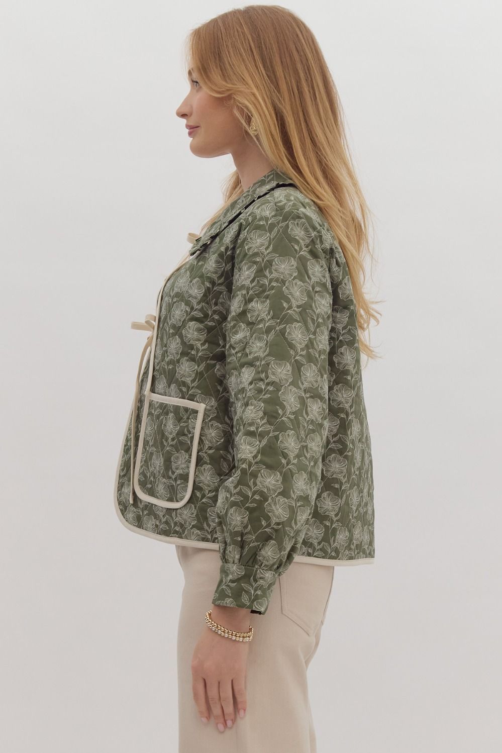 Alice Floral Quilted Tie Jacket