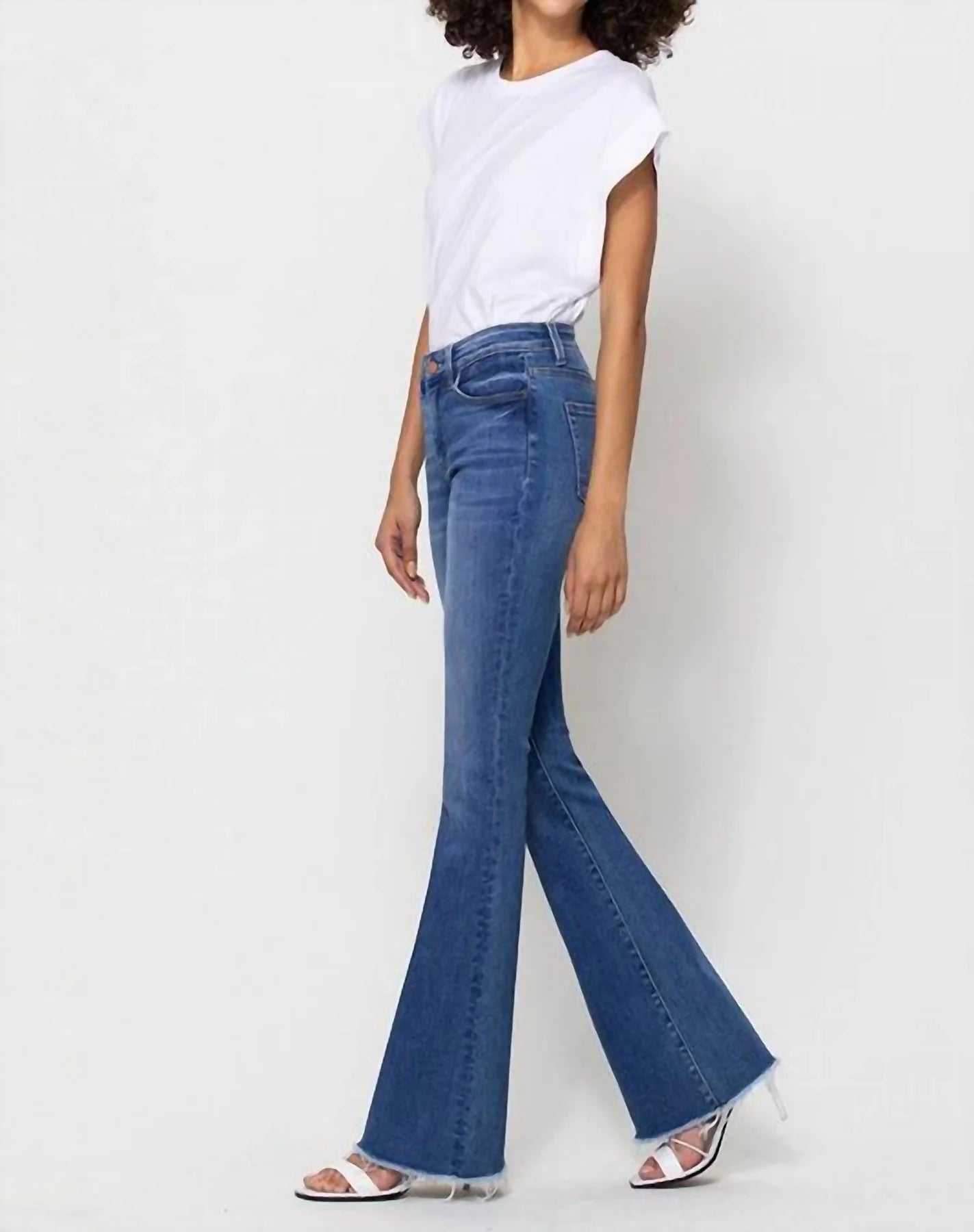 Alison Mid-Rise Mini Flare Jeans — Emilia Gray