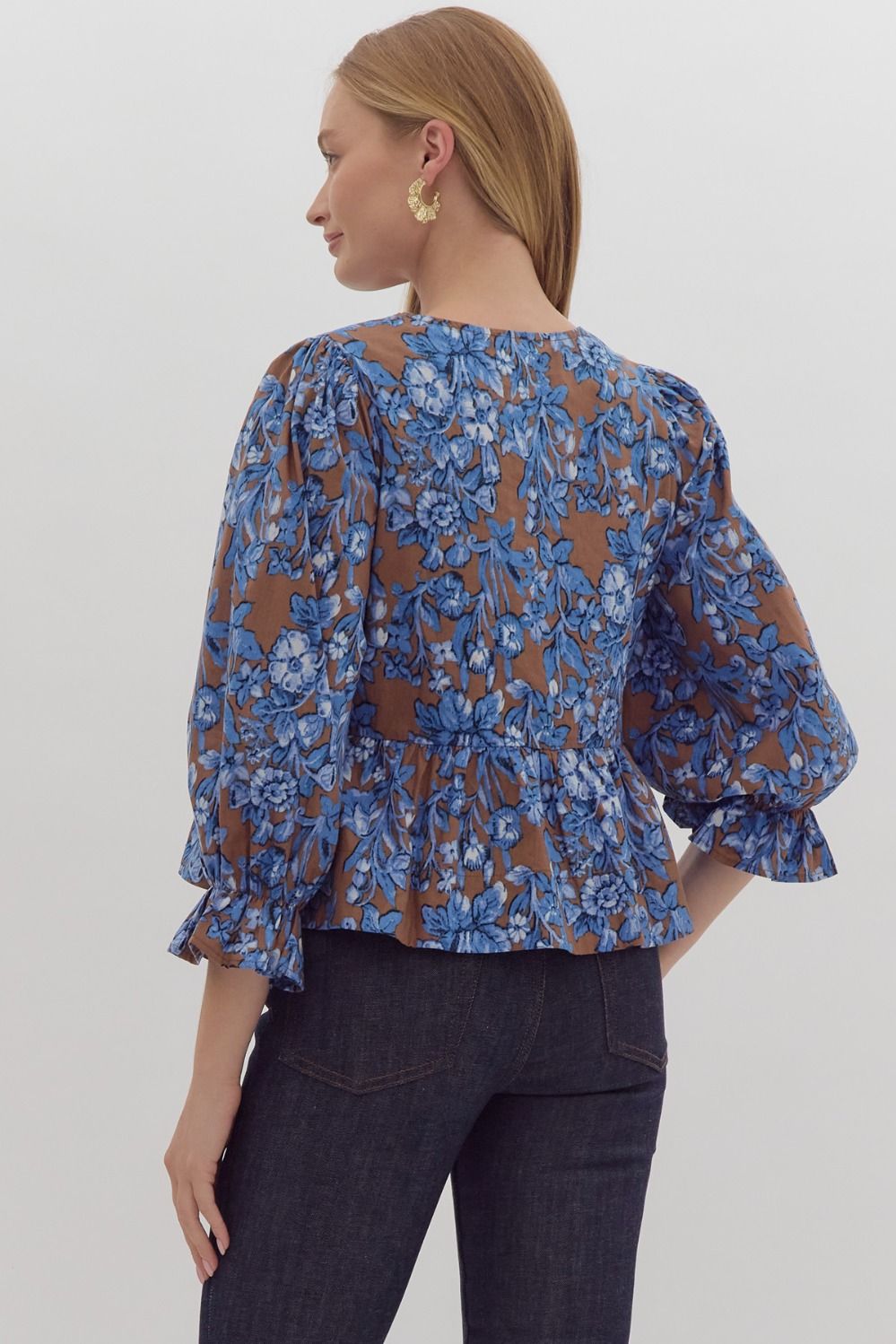 Amalia Floral Bow Peplum Top