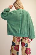 Amberly Washed Textured Knit Jacket