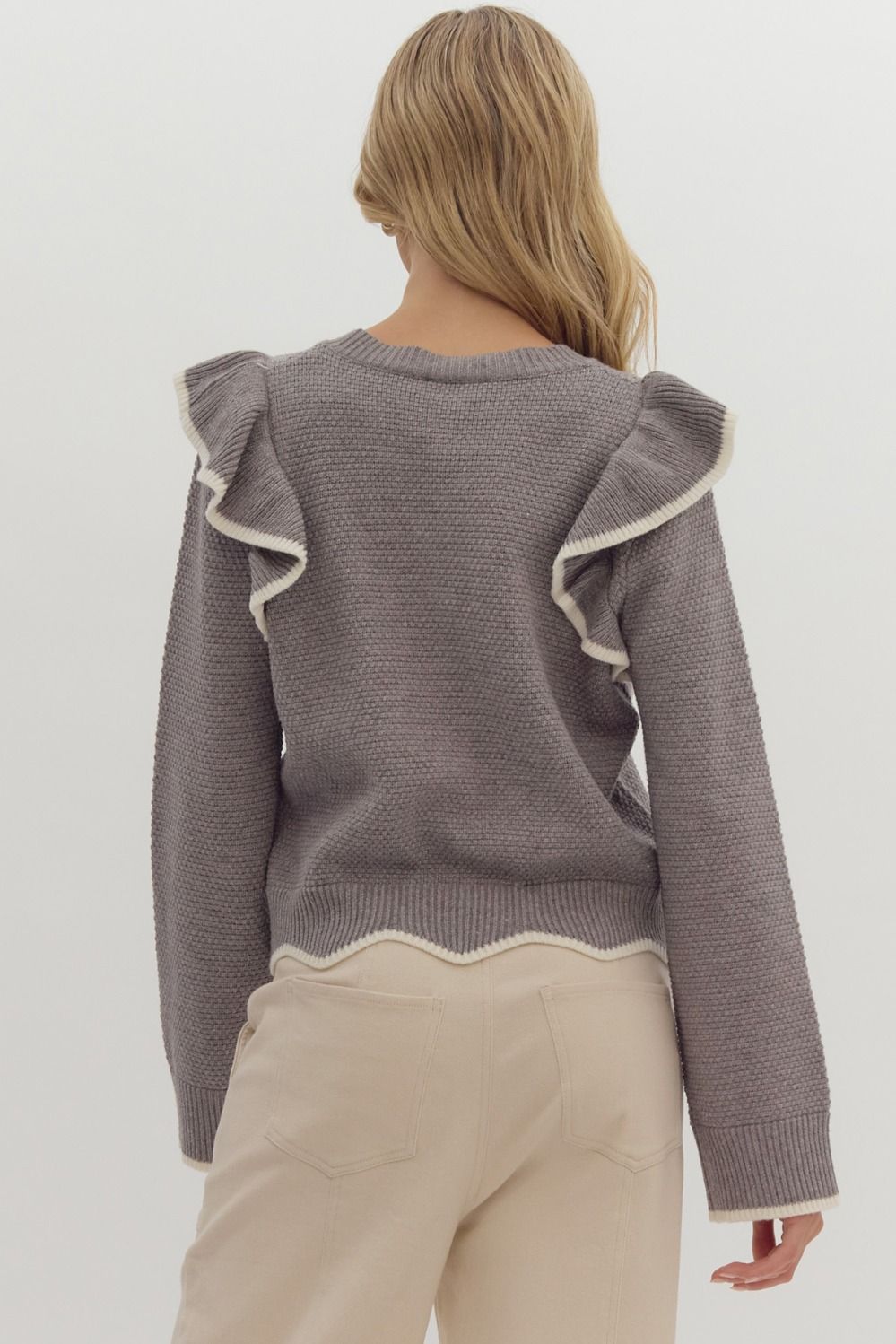 Ariana Ruffle Knit Sweater