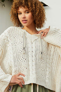 Arleth Cable Chenille Hoodie Sweater