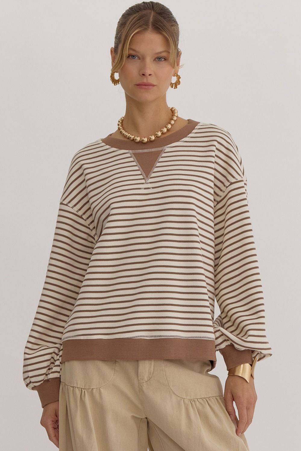 Arya Striped Contrast Sweatshirt