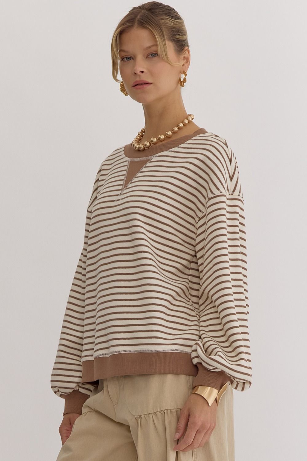 Arya Striped Contrast Sweatshirt