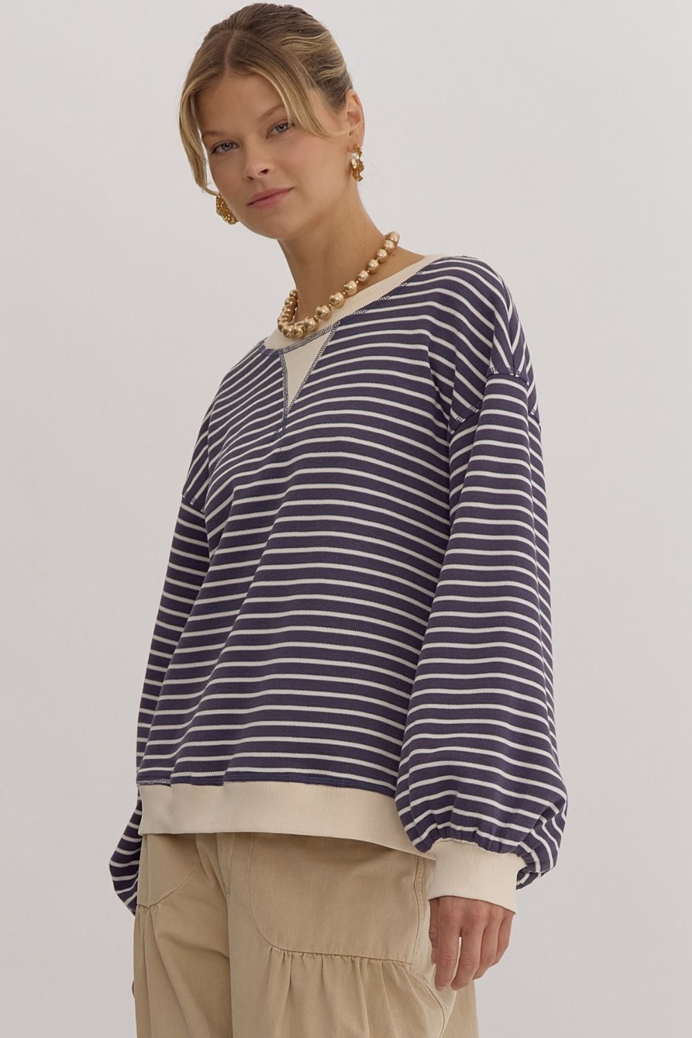 Arya Striped Contrast Sweatshirt