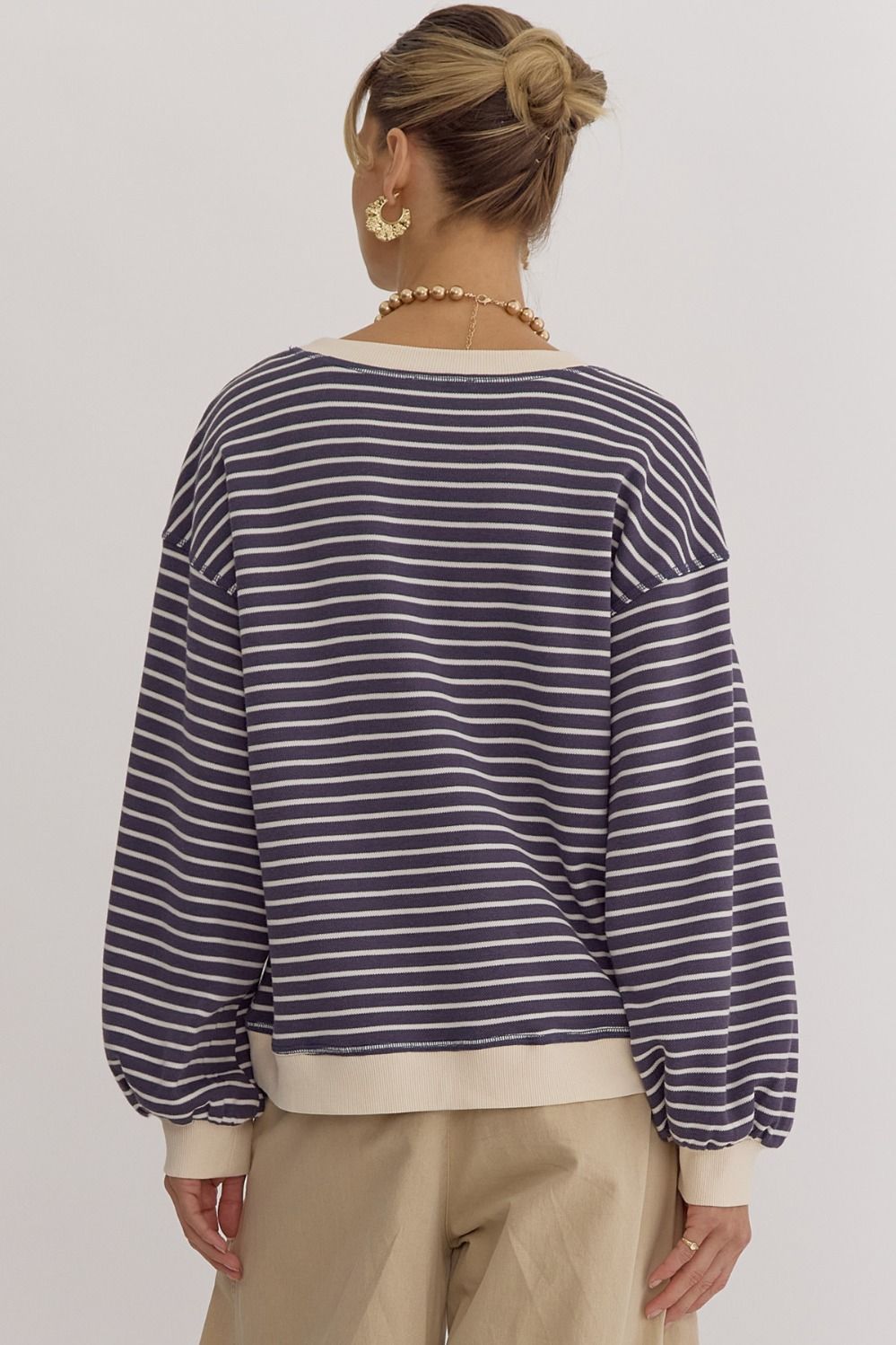 Arya Striped Contrast Sweatshirt