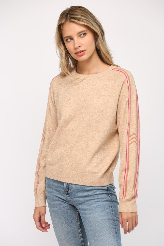 Averie Stripe Sleeve Sweater