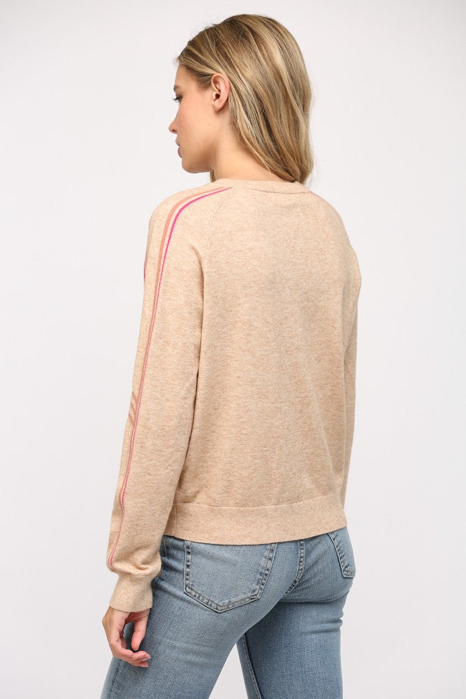 Averie Stripe Sleeve Sweater