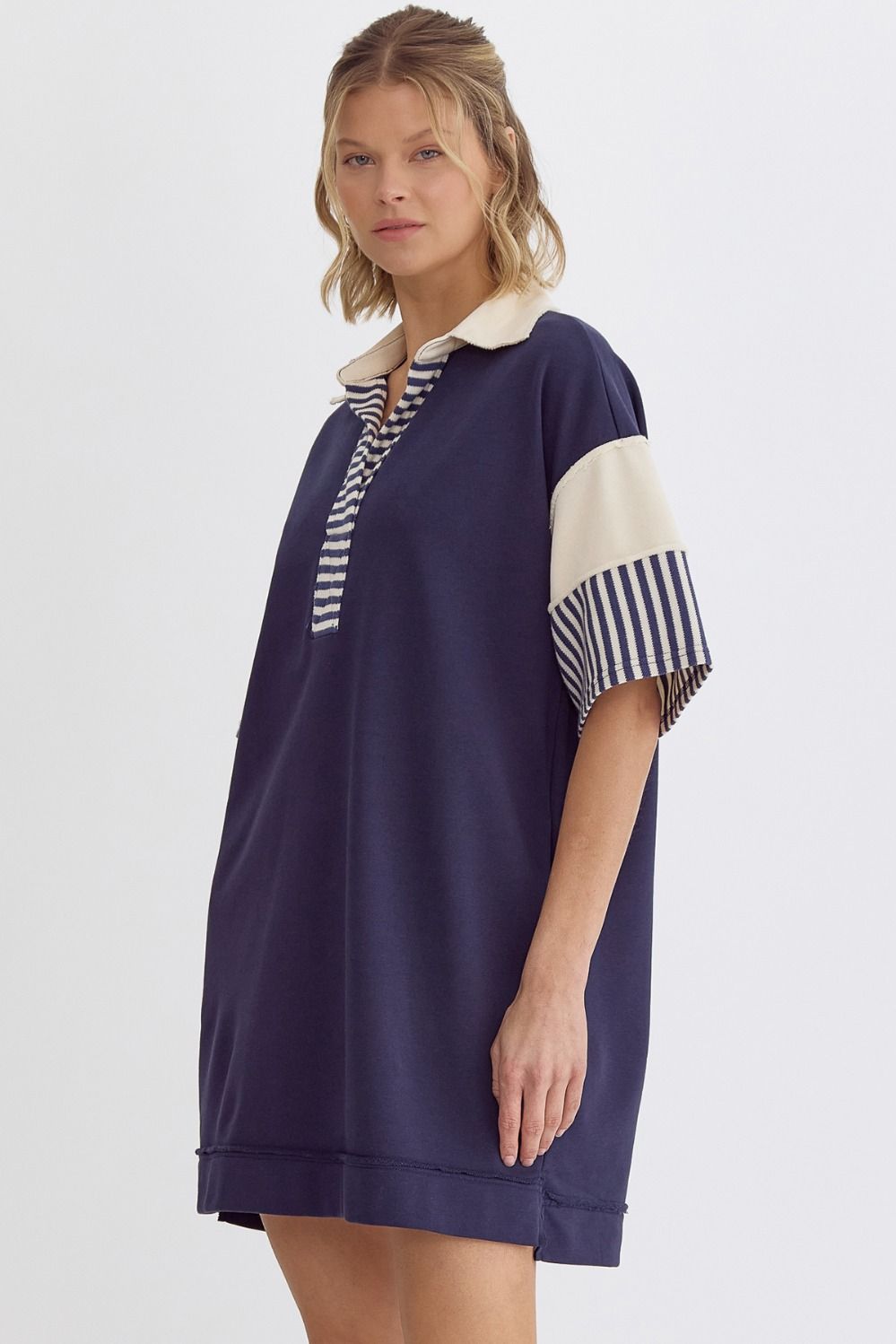 Beatrice Collared Terry Dress