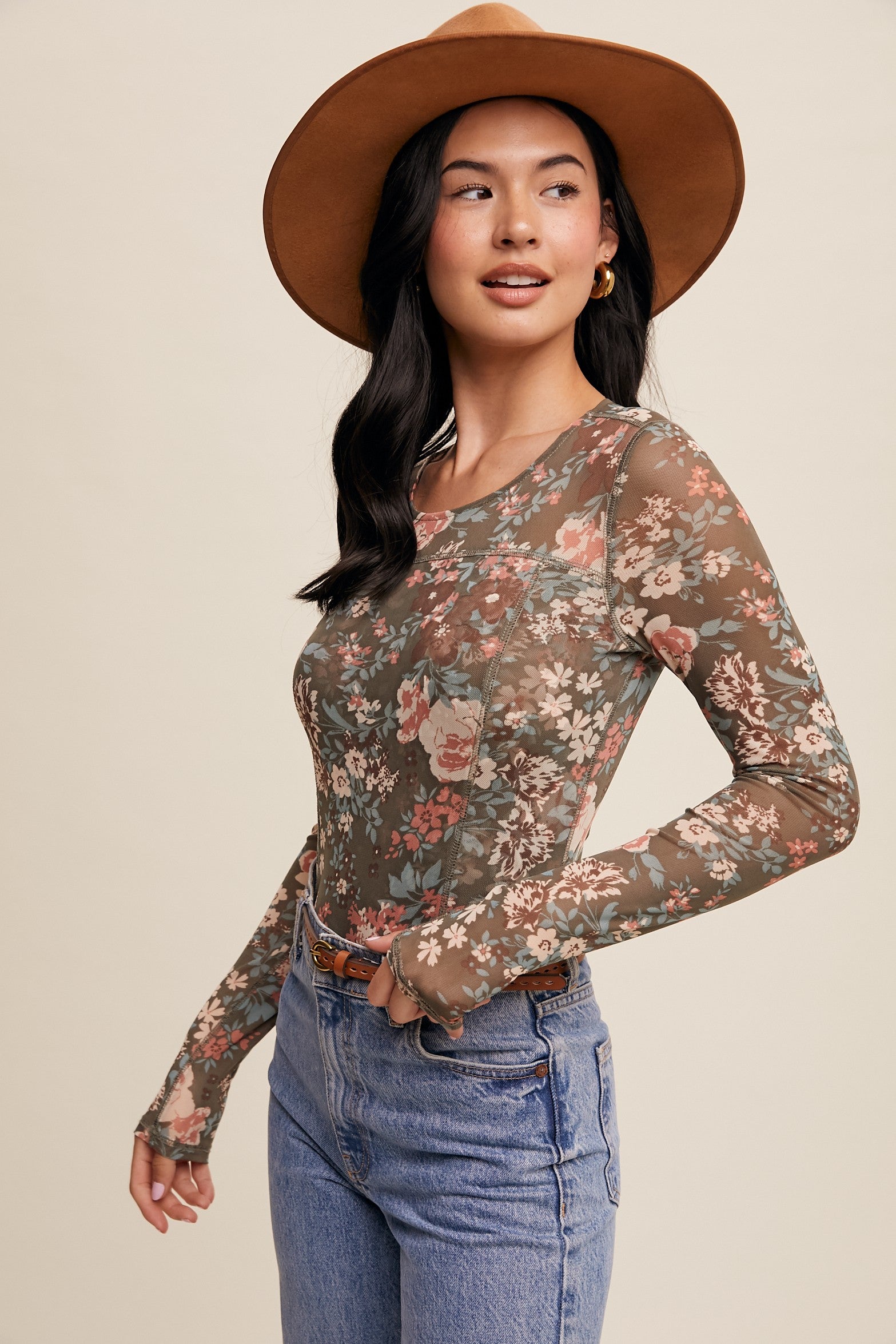 Betty Floral Mesh Top