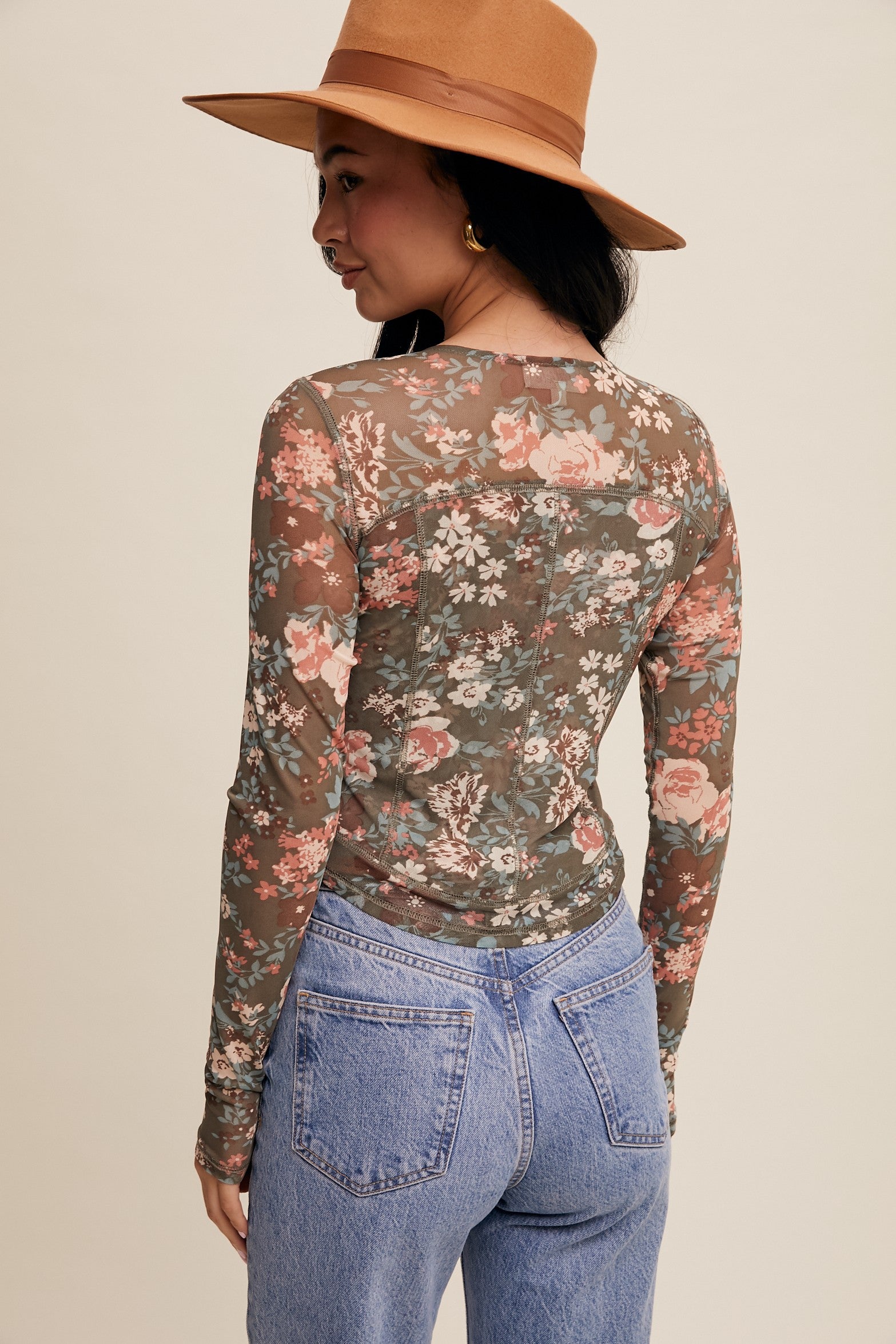 Betty Floral Mesh Top