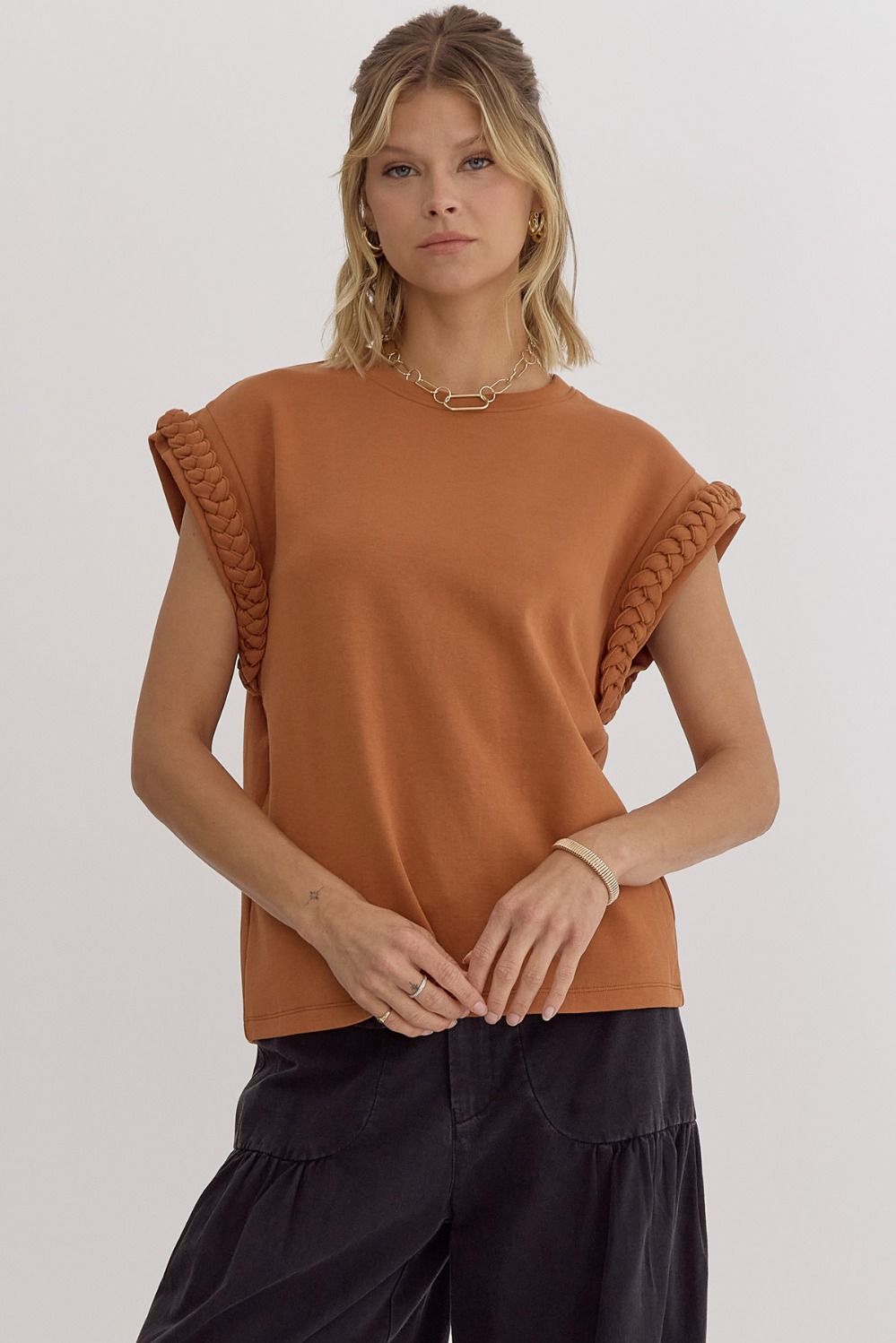 Brandi Braid Sleeve Top