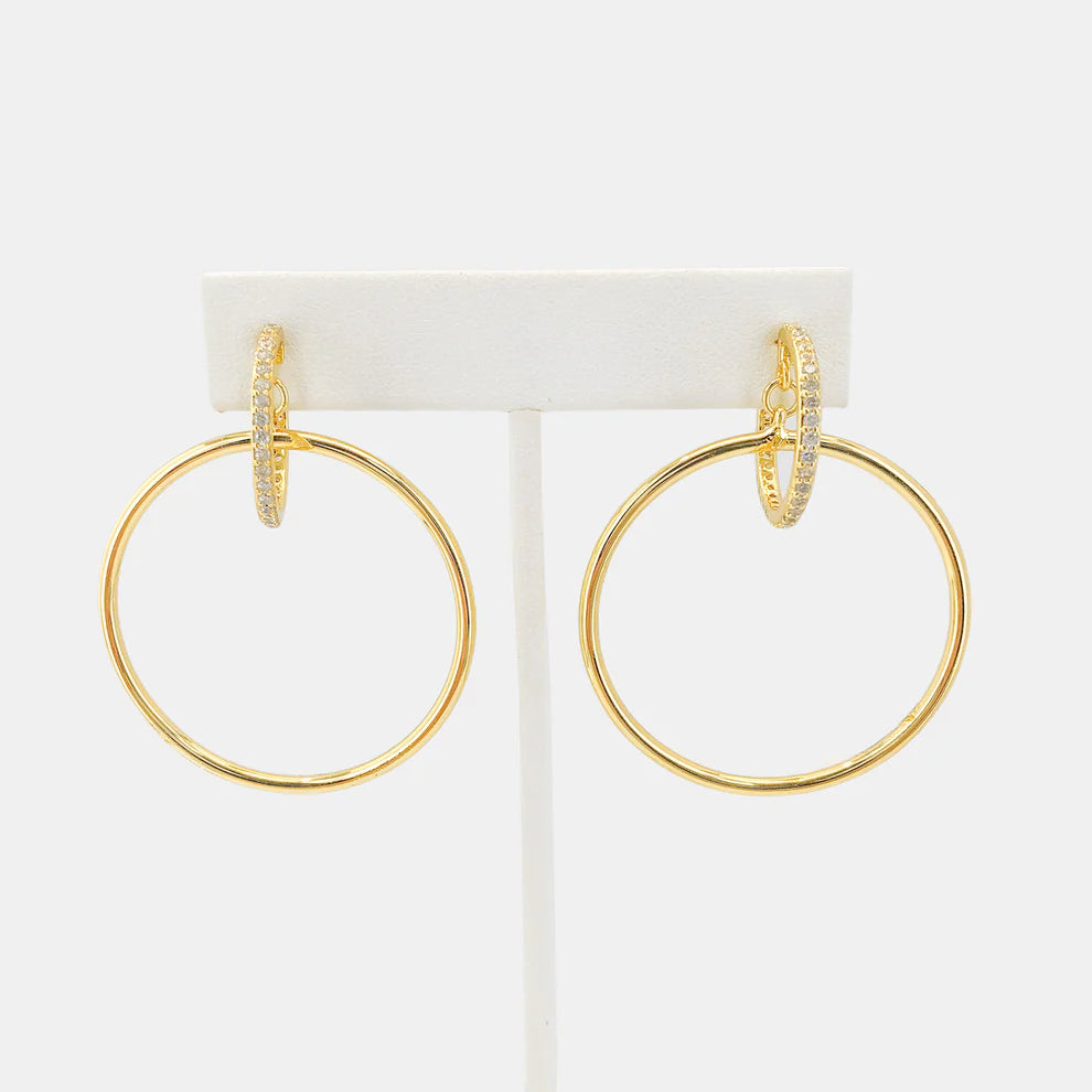 CZ Dangle Circle Earrings