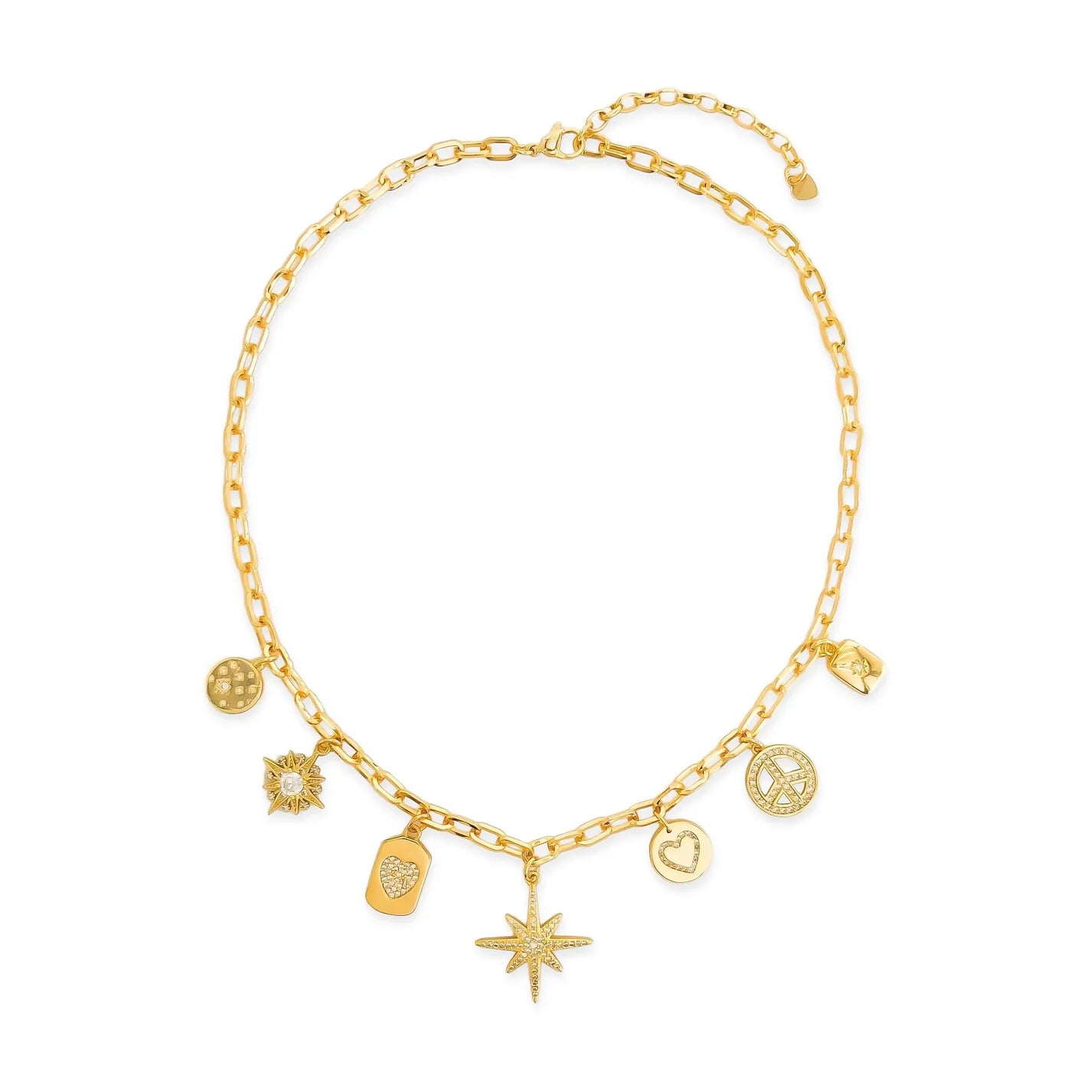 CZ Multi Charm Necklace