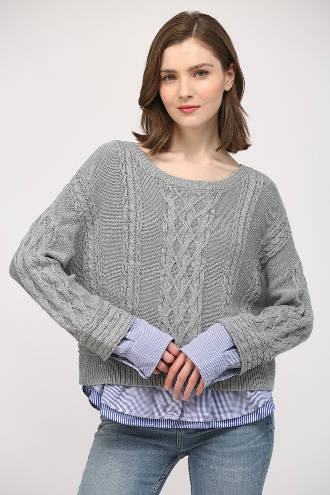 Callie Layered Cable Sweater