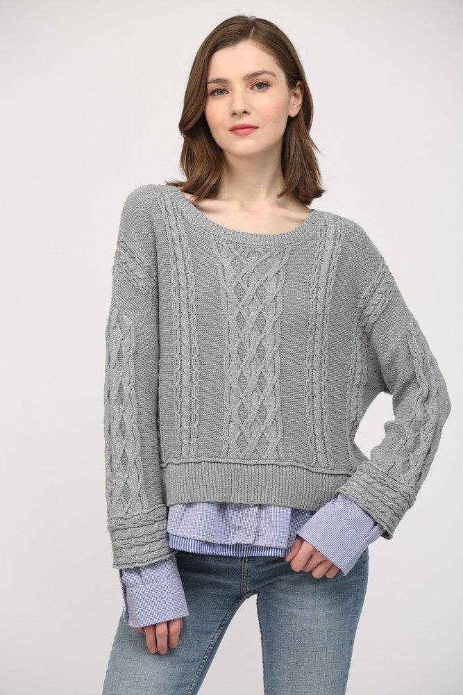 Callie Layered Cable Sweater