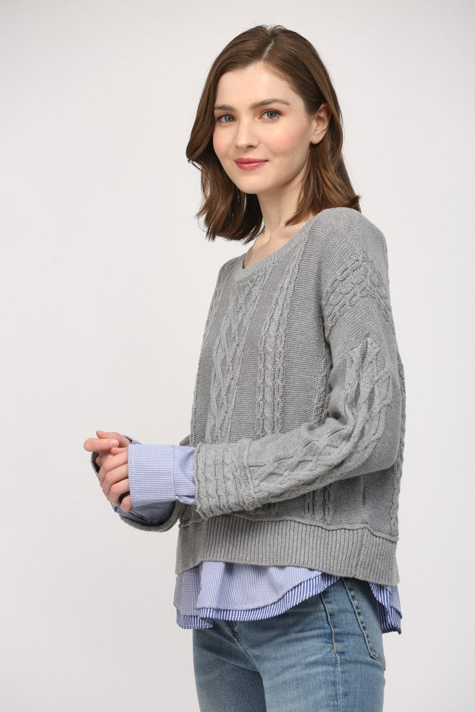 Callie Layered Cable Sweater