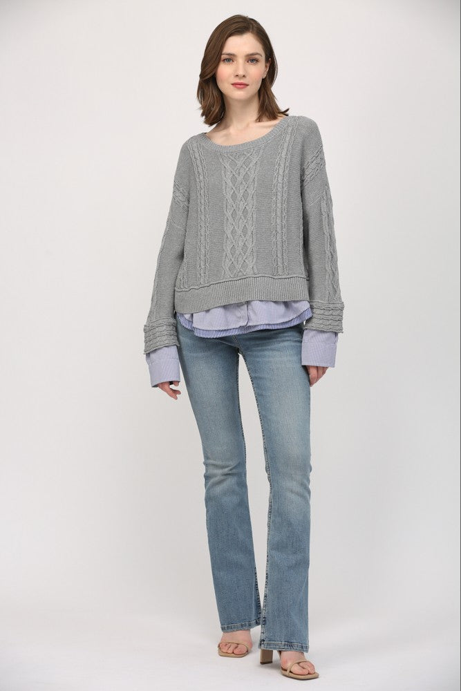 Callie Layered Cable Sweater