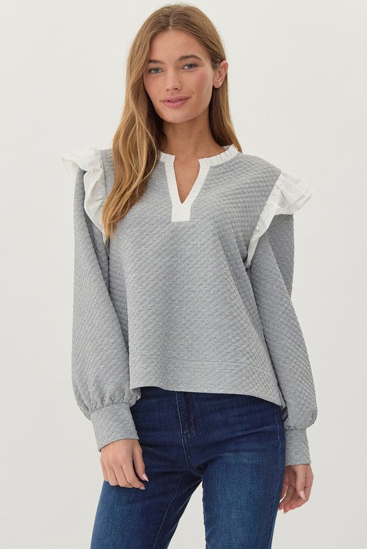 Carlyn Textured Ruffle Top