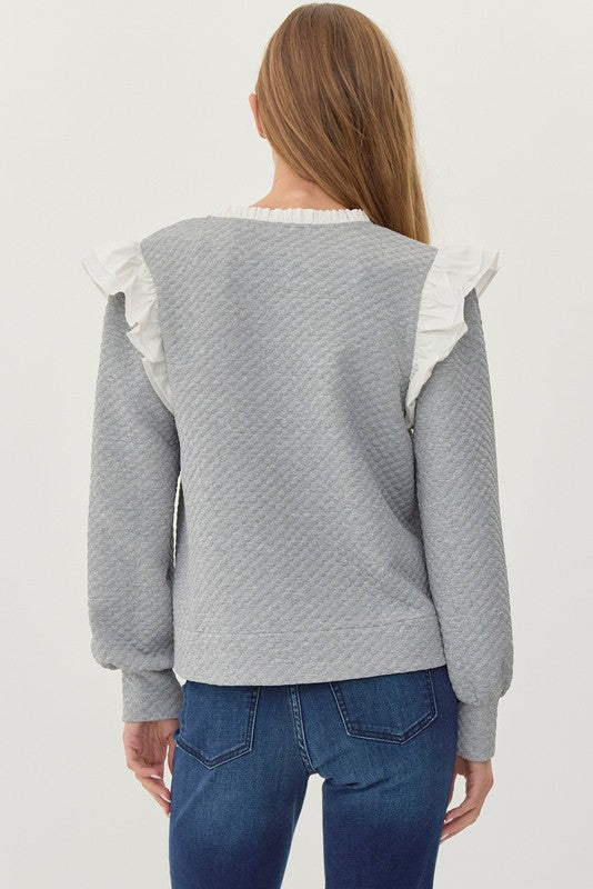 Carlyn Textured Ruffle Top