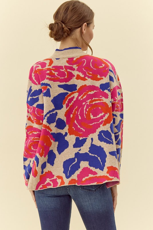 Carter Floral Mock Neck Sweater