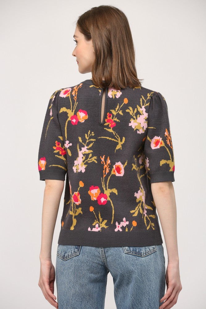 Cecelia Floral Short Sleeve Sweater