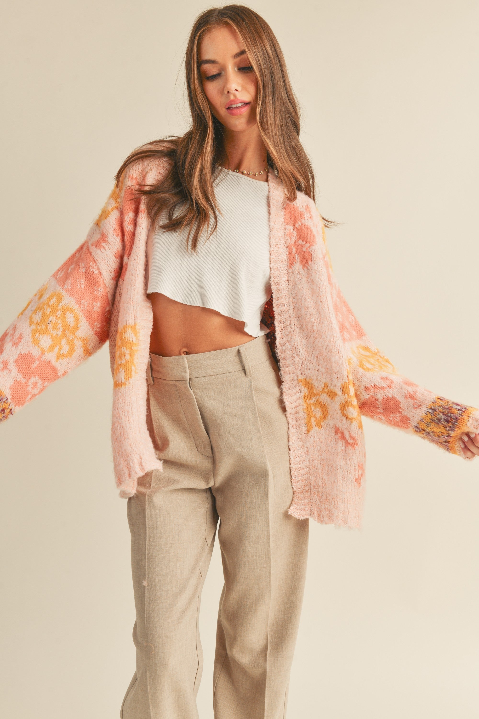 Clara Floral Brushed Cardigan