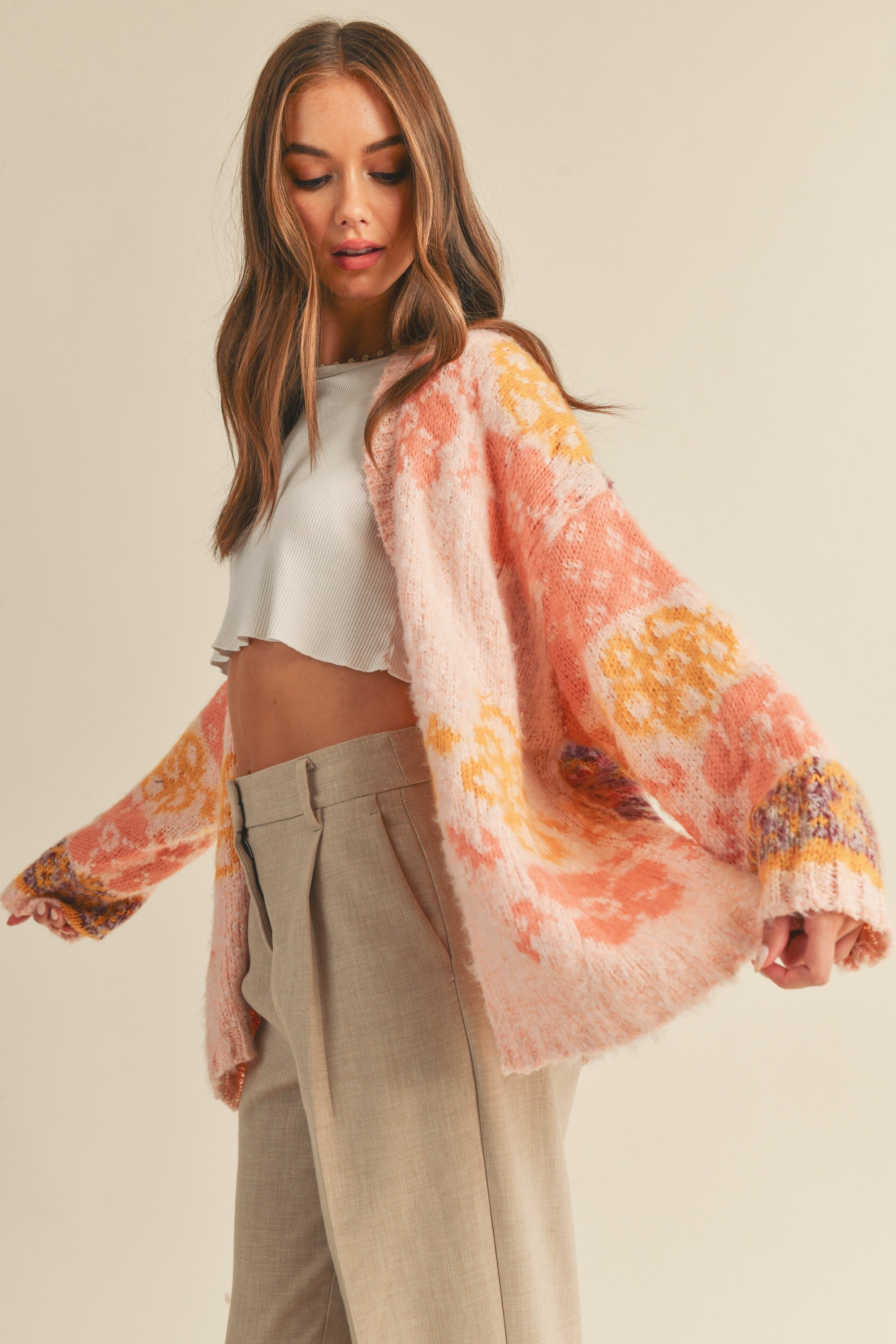 Clara Floral Brushed Cardigan