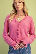 Clementine Ruffle Trim Cardigan