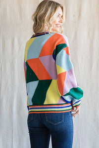 Colette Geometric Print Sweater